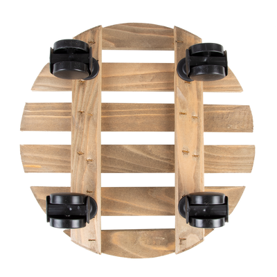 Carro Porta Macetas Madera Redondo